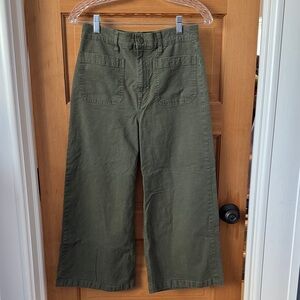Wide Leg Olive Green Pants